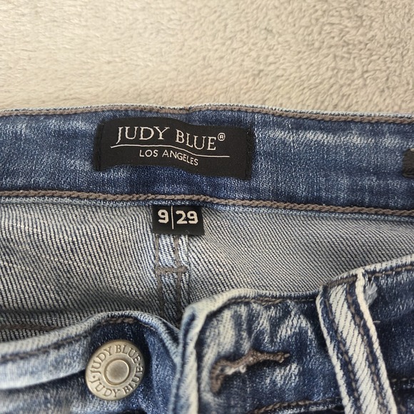 Judy Blue Skinny Fit Button Fly Distressed Raw Hem Denim  Jeans Womens Size 9/29 - Picture 3 of 16